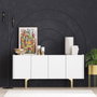 Hanah Home Consola Albina Blanco y Dorado 150x75x40 cm