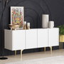 Hanah Home Consola Albina Blanco y Dorado 150x75x40 cm