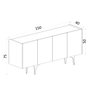 Hanah Home Consola Albina Blanco y Dorado 150x75x40 cm