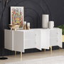 Hanah Home Consola Albina Blanco y Dorado 150x75x40 cm