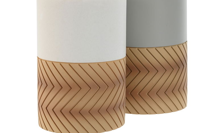 DKD Home Decor Vaso Blanco Gris 7 x 10.5 x 7 cm (2 Unidades)