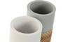 DKD Home Decor Vaso Blanco Gris 7 x 10.5 x 7 cm (2 Unidades)