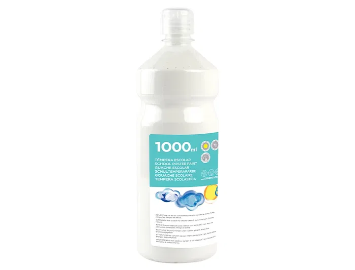 Liderpapel Tempera Escolar Liquida Blanco 1000 ml Superlavable