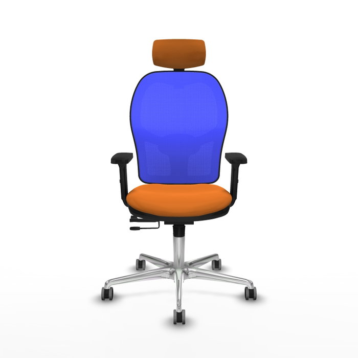 PIQUERAS Y CRESPO Silla de oficina Jorquera con mecanismo Sincro/Traslack Naranja y Azul