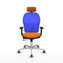 PIQUERAS Y CRESPO Silla de oficina Jorquera con mecanismo Sincro/Traslack Naranja y Azul