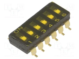 Aratas Aratas (Formerly Omron Components) DIP-SWITCH A6S-6102-H de 6 secciones