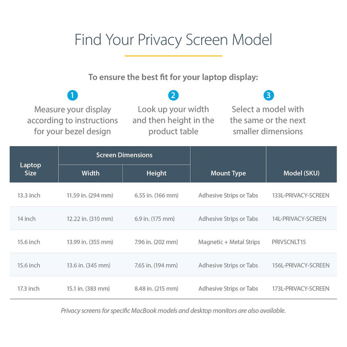 StarTech Filtro de Privacidad para Portátil 15,6 pulgadas 16:9 StarTech Filtro de Privacidad para Portátil 15,6 pulgadas 16:9
