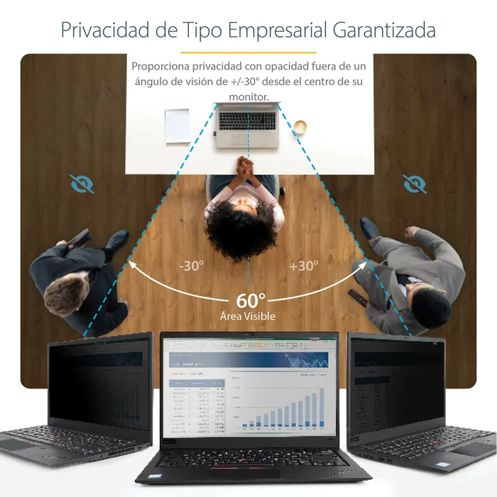 StarTech.com Filtro de Privacidad Reversible para Portátil 15.6" 16:9, 156L-PRIVACY-SCREEN, Protección Antiespías, Reducción Luz Azul 51%, Antirreflejos