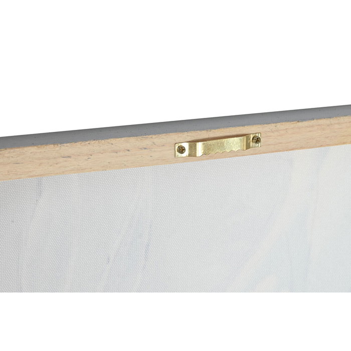DKD Home Decor Cuadro Lienzo MDF 60x3x90 Flor Surtido de 2 piezas Azul y Dorado