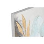 DKD Home Decor Cuadro Lienzo MDF 60x3x90 Flor Surtido de 2 piezas Azul y Dorado