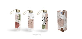 DKD Home Decor Juego de Botellas de Borosilicato Silueta Shengda 550ml, Surtido de 3