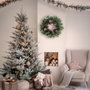 Bambasy Corona de Navidad Baliti con Efecto Nieve, Acebo y Piñas, Ø50cm