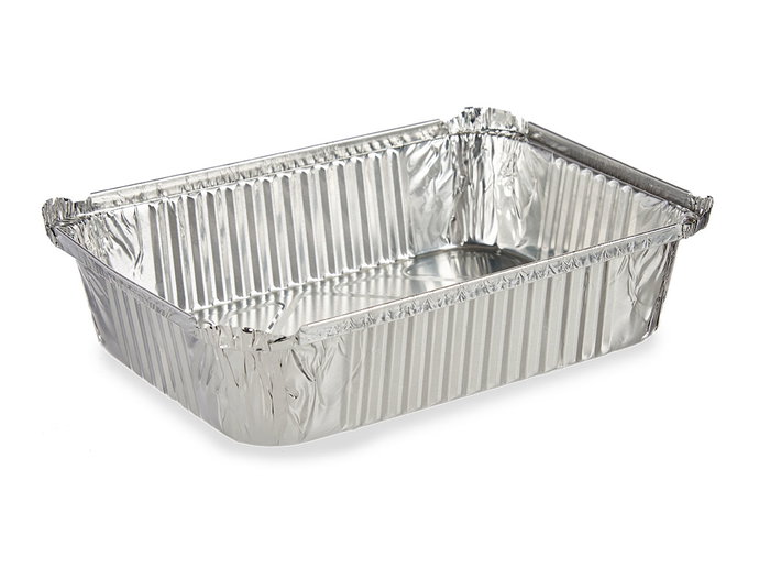 Kinvara Set de 3 Bandejas Hondas con Tapa de Aluminio, Capacidad 2000 ml, Apto para Horno, 25.5x19x6.5 cm (Set de 24)