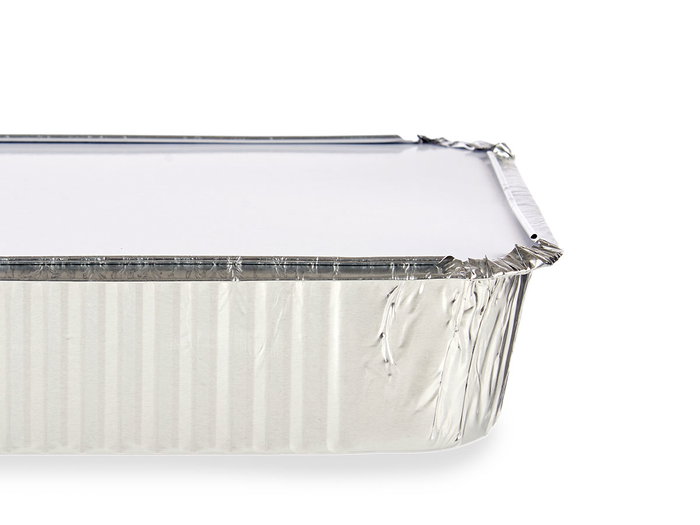 Kinvara Set de 3 Bandejas Hondas con Tapa de Aluminio, Capacidad 2000 ml, Apto para Horno, 25.5x19x6.5 cm (Set de 24)