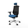 PIQUERAS Y CRESPO Silla de oficina Mardos con mecanismo Sincro/Traslack, Azul claro y Negro