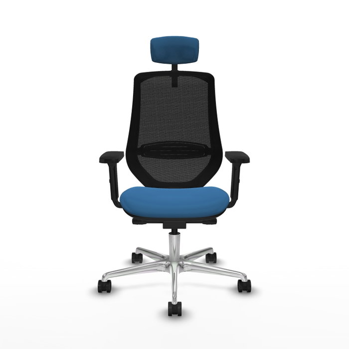 PIQUERAS Y CRESPO Silla de oficina Mardos con mecanismo Sincro/Traslack, Azul claro y Negro