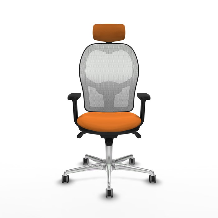 PIQUERAS Y CRESPO Silla de oficina Jorquera con mecanismo Sincro, Naranja y Blanco