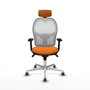 PIQUERAS Y CRESPO Silla de oficina Jorquera con mecanismo Sincro, Naranja y Blanco