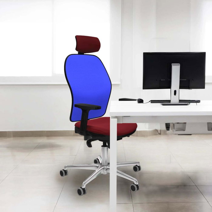 PIQUERAS Y CRESPO Silla de oficina Jorquera con mecanismo Sincro, Naranja y Blanco