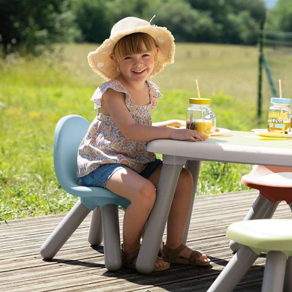 Smoby Silla Azul para Niño a Partir de 18 Meses - Silla Infantil de Plástico, Idioma Cingalés