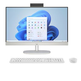 HP Ordenador All-in-One 24-cr0159ns, Pantalla FHD 23.8", Intel Core i3-1315U, 8GB RAM, SSD 512GB NVMe, Wi-Fi 6, Teclado y Ratón Inalámbricos, Color Blanco Caracola