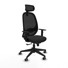 PIQUERAS Y CRESPO Silla de oficina Cilanco con mecanismo Sincro, Negro