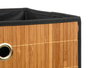 Kipit Caja Plegable Organizadora de Tela y Cartón con Bambú, Color Marrón, 32 x 32 x 15 cm (Set de 24)