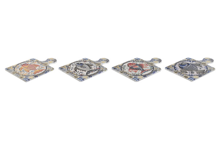 DKD Home Decor Salvamanteles de Dolomite Multicolor Set de 4