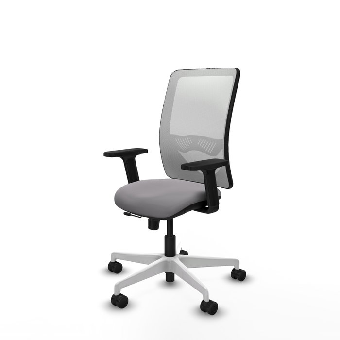 PIQUERAS Y CRESPO Silla de oficina Zulema con mecanismo Sincro/Traslack, Gris y Blanco