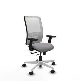 PIQUERAS Y CRESPO Silla de oficina Zulema con mecanismo Sincro/Traslack, Gris y Blanco