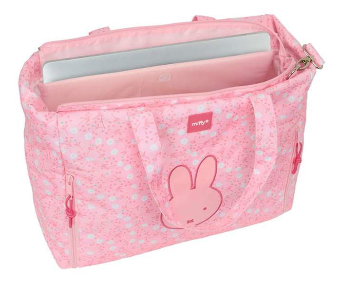 Safta Bolso Miffy Flores 40x31x17 cm con bolsillo para portátil 14,1''