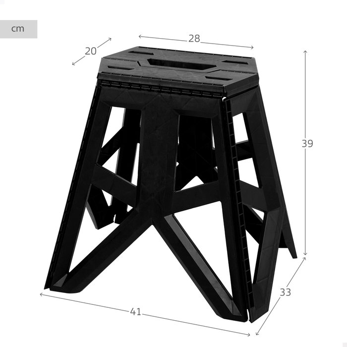Aktive Taburete plegable camping extraresistente 150 kg con asa transporte 41x33x39 cm