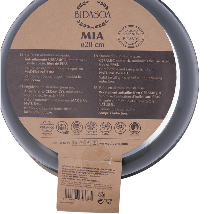 Bidasoa Sartén de Aluminio Estampado 28 cm Gris MIA