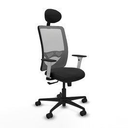 PIQUERAS Y CRESPO Silla de oficina Zulema con mecanismo Sincro, Negro y Gris