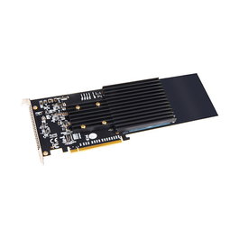 Sonnet FUS-SSD-4X4-E3S Tarjeta PCIe 3.0 Full-Height, Full-Length para 4 Unidades SSD M.2 NVMe Interna, Negro/Gris