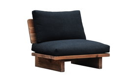 DKD Home Decor Sillón Balines Negro Natural 88 x 75 x 95 cm