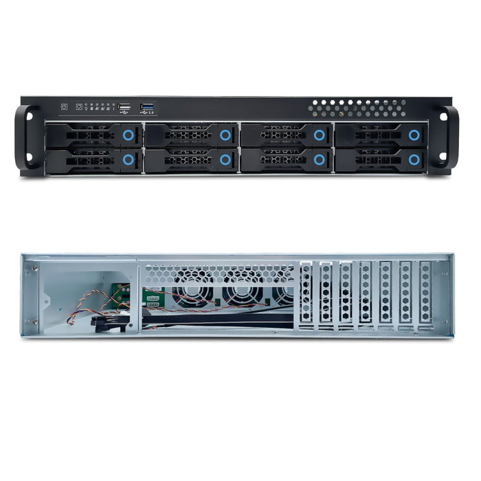 Fantec SRC-2080X07-12G/6G-BCE 2HE 8xSAS&SATA (sin fuente de alimentación)
