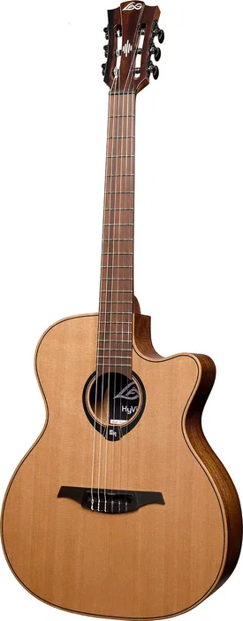 LAG Guitarra Clásica HyVibe H2 10 A/E Cutaway con Cuerdas de Nylon