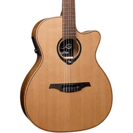 LAG Guitarra Clásica HyVibe H2 10 A/E Cutaway con Cuerdas de Nylon
