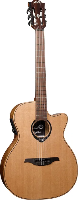 LAG Guitarra Clásica HyVibe H2 10 A/E Cutaway con Cuerdas de Nylon