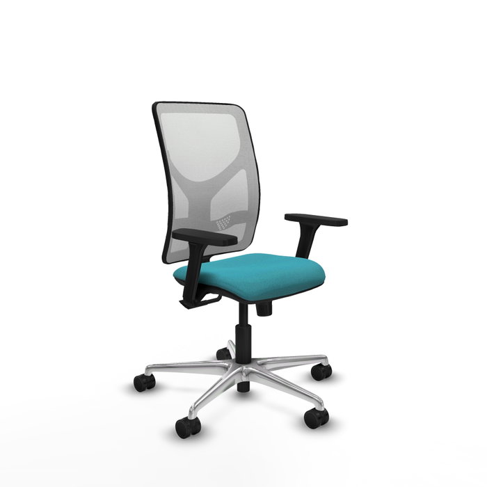 PIQUERAS Y CRESPO Silla de oficina Motilla con mecanismo Sincro, Tela Turquesa y Malla Blanca PIQUERAS Y CRESPO Silla de oficina Motilla con mecanismo Sincro, Tela Turquesa y Malla Blanca