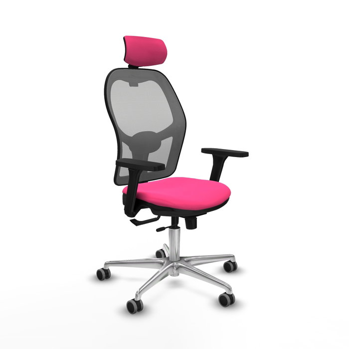 PIQUERAS Y CRESPO Silla de oficina Jorquera Rosa y Gris con Mecanismo Sincro/Traslack PIQUERAS Y CRESPO Silla de oficina Jorquera Rosa y Gris con Mecanismo Sincro/Traslack