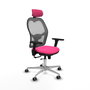 PIQUERAS Y CRESPO Silla de oficina Jorquera Rosa y Gris con Mecanismo Sincro/Traslack