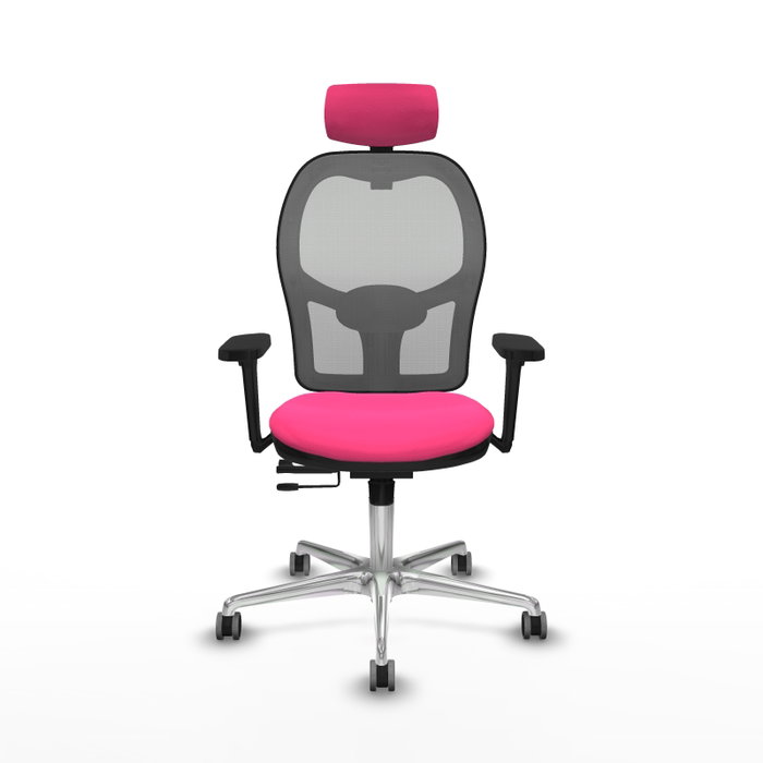 PIQUERAS Y CRESPO Silla de oficina Jorquera Rosa y Gris con Mecanismo Sincro/Traslack PIQUERAS Y CRESPO Silla de oficina Jorquera Rosa y Gris con Mecanismo Sincro/Traslack