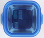 Quttin Fiambrera Cuadrada con Tapa Azul 12 x 12 cm (12 Unidades)