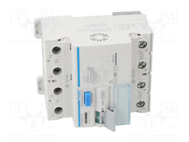 HAGER Interruptor diferencial 40A 300mA 3+N Tipo B HAGER Interruptor diferencial 40A 300mA 3+N Tipo B