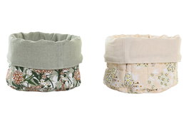 DKD Home Decor Cesta Tradicional Verde Beige 16 x 10 x 16 cm 4 Unidades