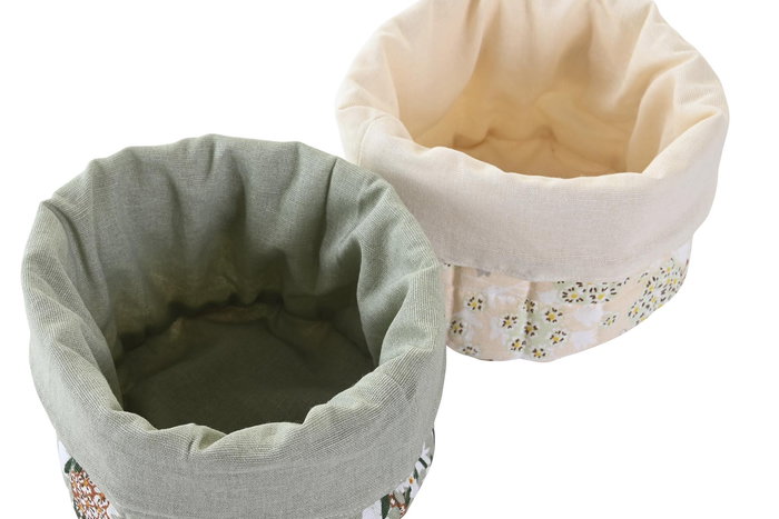 DKD Home Decor Cesta Tradicional Verde Beige 16 x 10 x 16 cm 4 Unidades