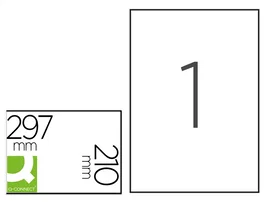 Q-Connect Vinilo Adhesivo A4 Blanco Mate para Impresoras Inkjet - Pack de 20 Hojas - Etiquetas Imprimibles