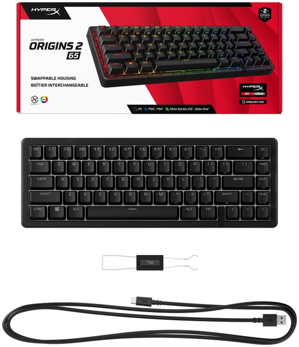 HyperX Alloy Origins 2 65 HyperX Red RGB Negro
